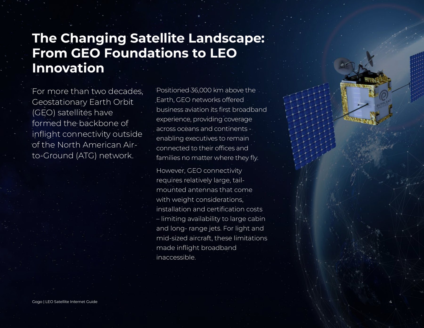 Spread: The changing satellite landscape, with orbital imagery over the earth at night